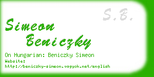 simeon beniczky business card